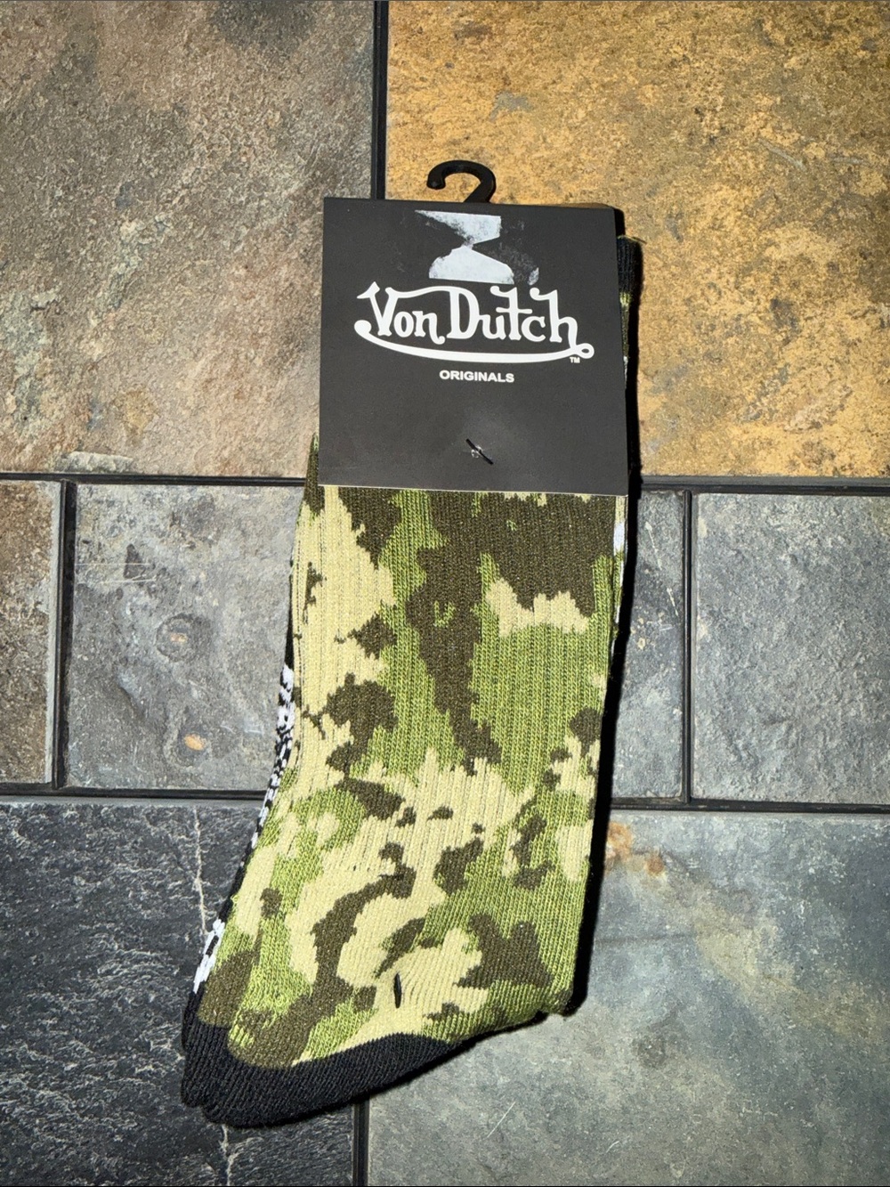 Von Dutch Green Camo Crew Socks